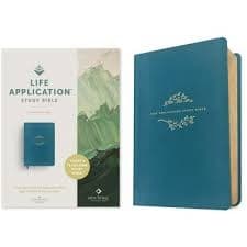 NLT Life Application Large-Print Study Bible, Third Edition--Leather-look, Teal