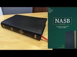 NASB Large Print Personal Size Reference Bible, Black Genuine Leather - by Holman Bible Publishers (Leather Bound)