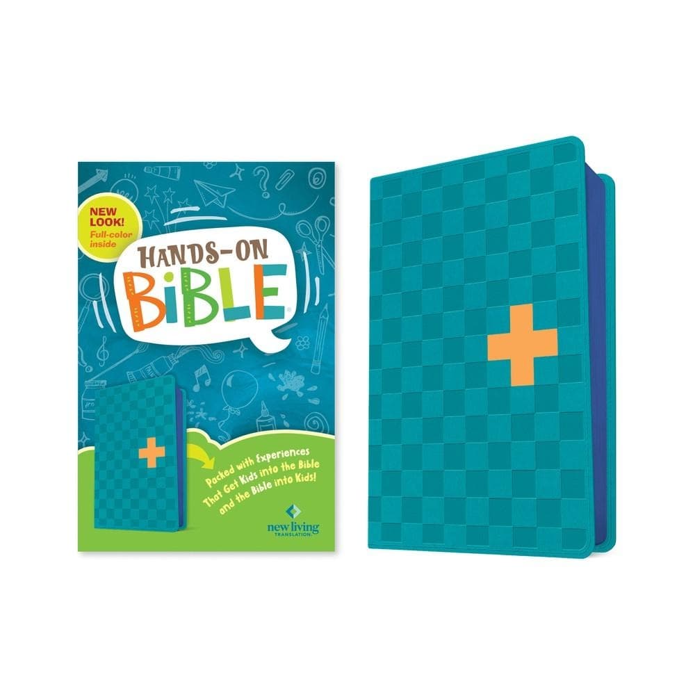 NLT Hands-On Bible, Third Edition (LeatherLike, Blue Check Cross) - (Leather Bound)